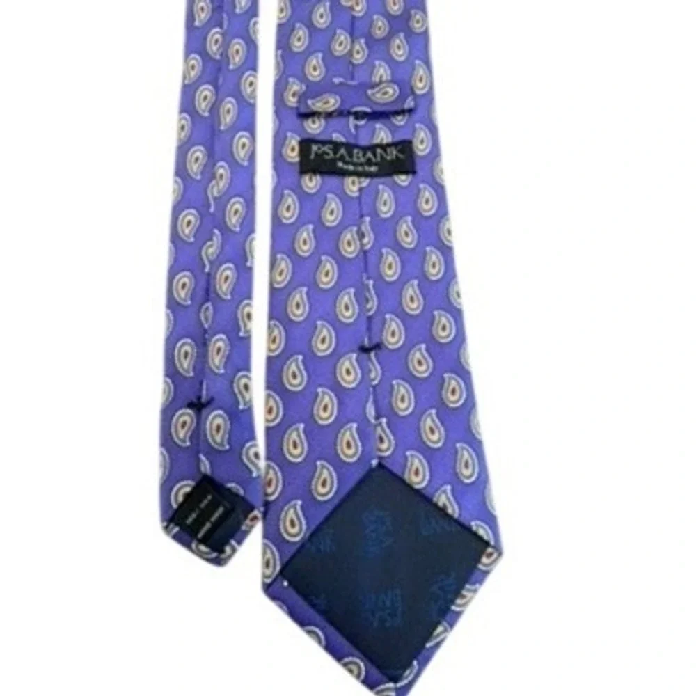 Jos. A. Bank Purple Paisley Silk Tie Made in Italy Traditional Men's Necktie